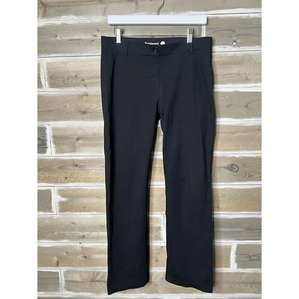 Betabrand Women's High Rise Straight Leg Black Classic Dress Yoga Pants Size LP